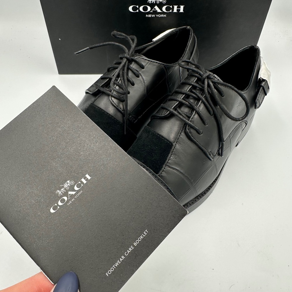 Coach Waverly Patchwork Oxfords Black Leather Suede wmns Size 6B Business - Picture 12 of 13